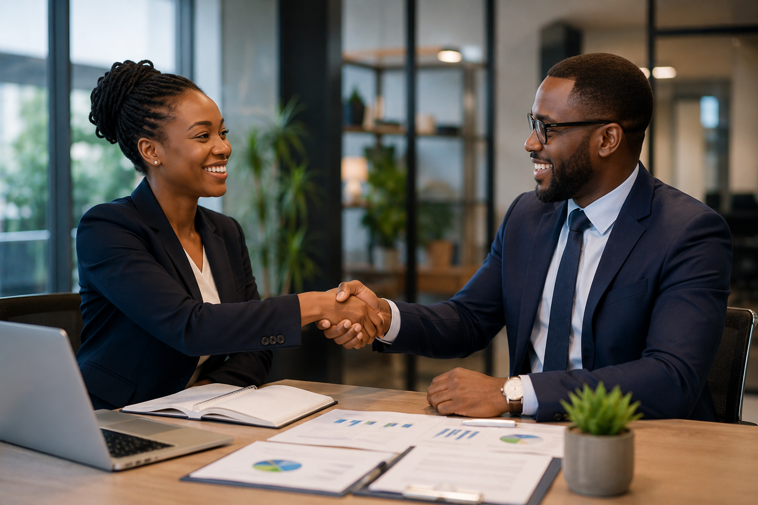 Poignée de main entre partenaires Koumo Conseil